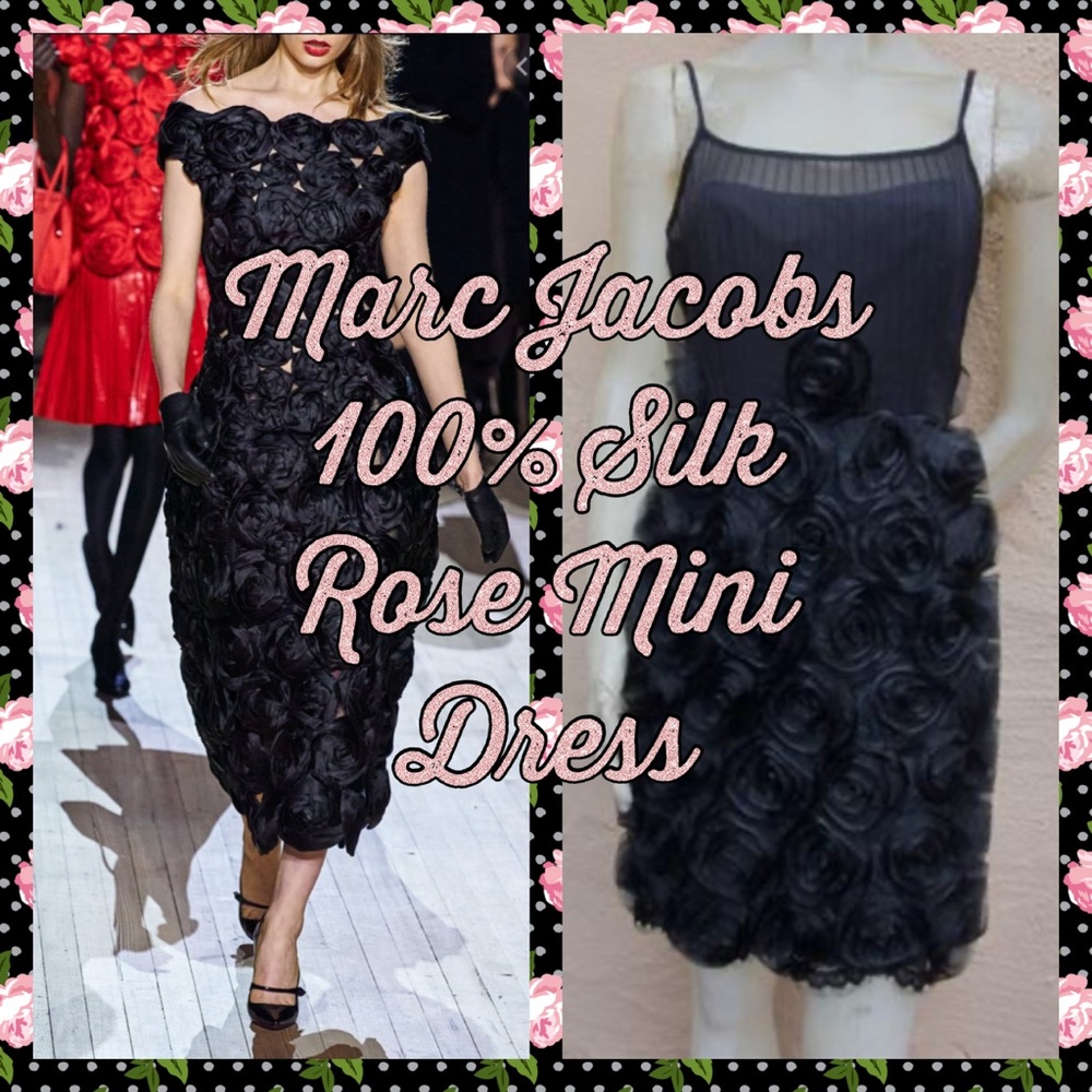 🌹NWT $600 MJ 100% SILK ROSE DRESS